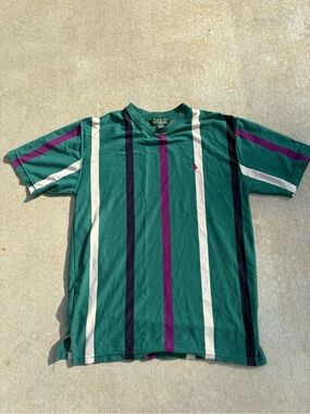 Gallop Vintage-Inspired Green Striped Tee